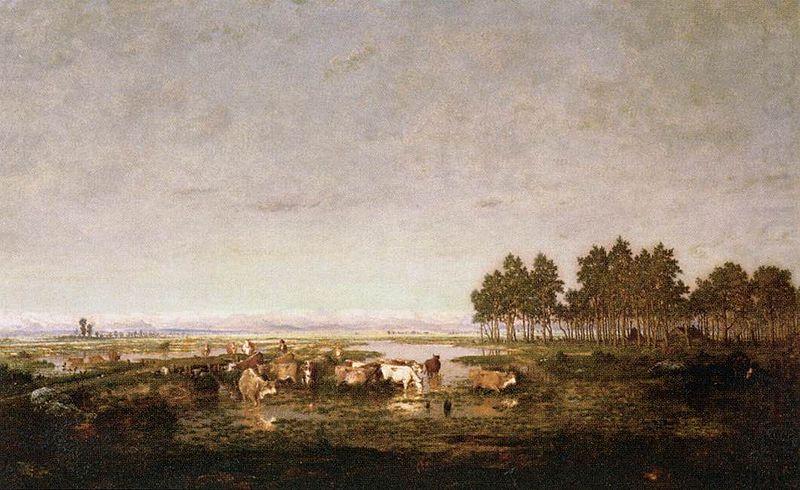 Marsh in the Landes, Theodore Rousseau